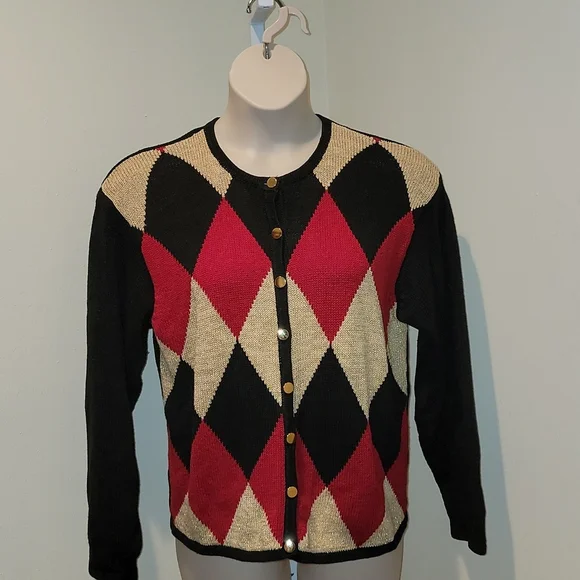 Lise Sweaters Lisa J Womens Argyle Sweater Poshmark